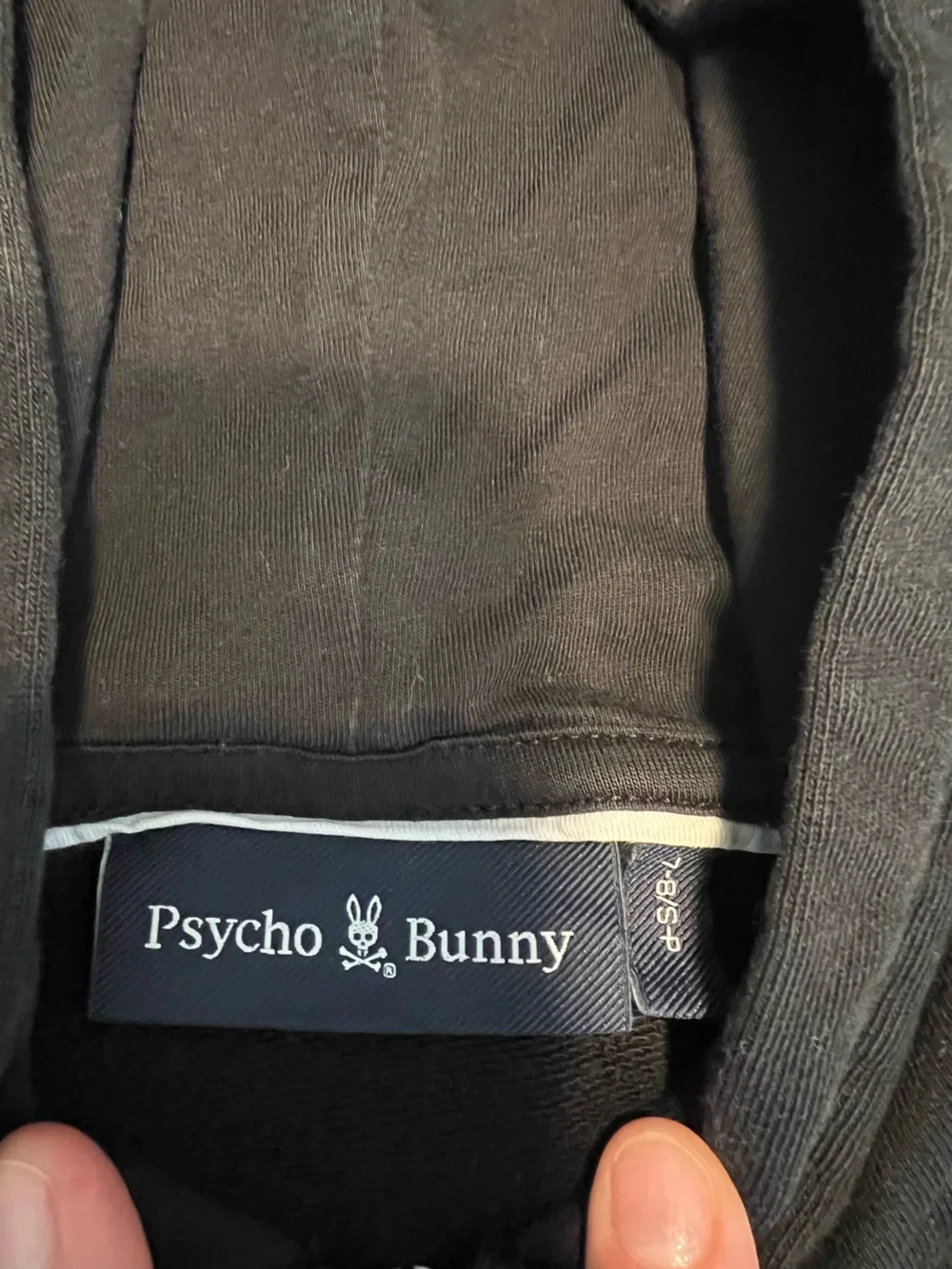 Psycho Bunny Kids Black Full Zip Fleece Hoodie Logo Pockets Size S 7-8